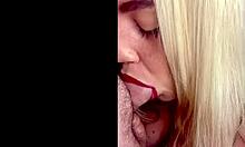 Full-length video of a stunning blonde giving a mouthwatering blowjob - book your appointment now